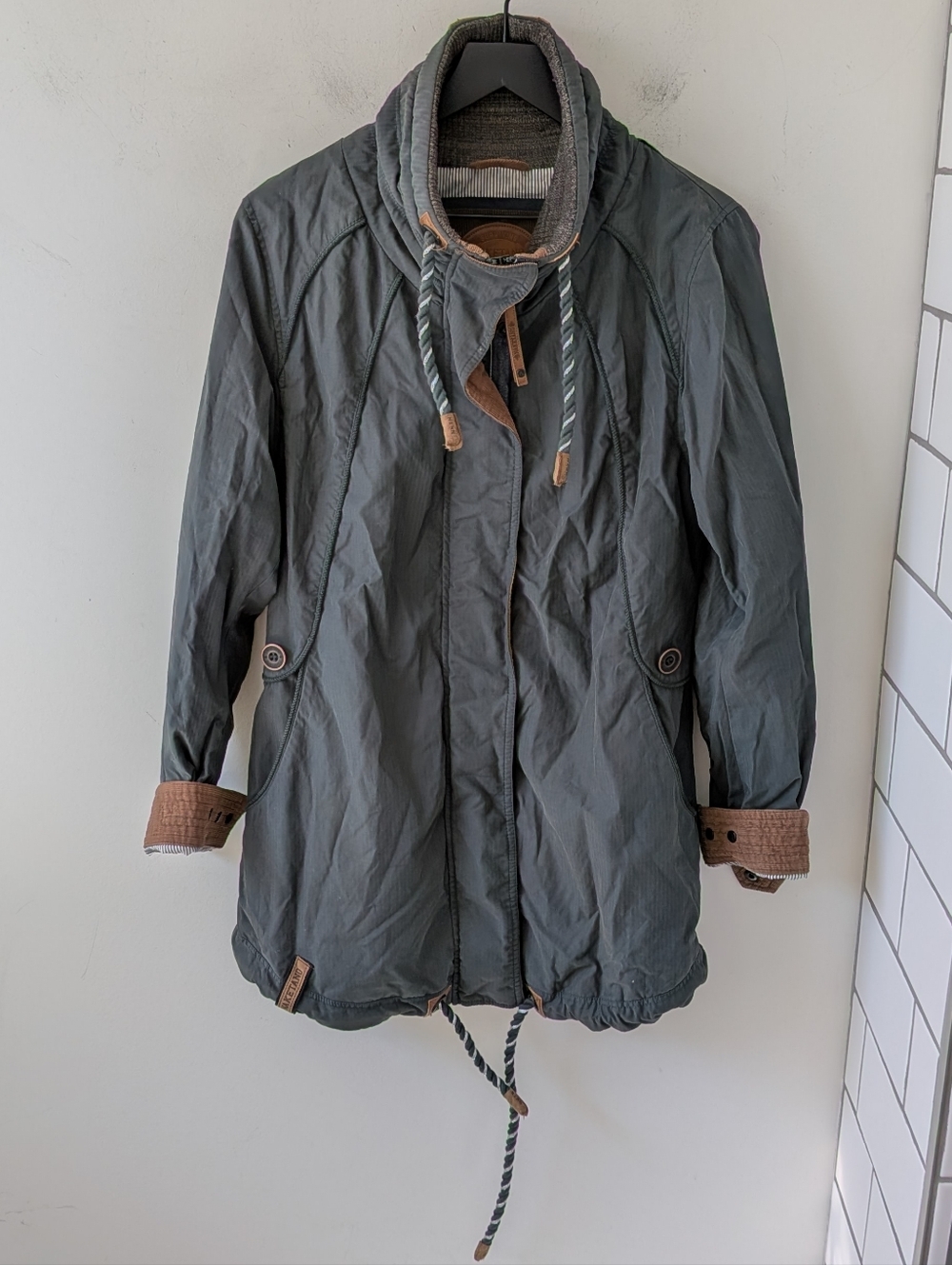 Naketano Women's Grey Parka Jacket Large Flaw